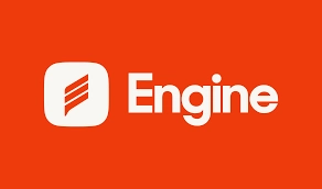 Engine logo on orange background